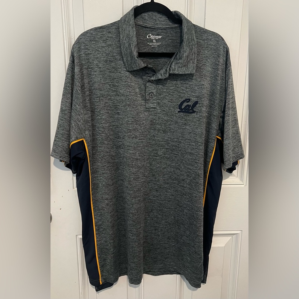 Chiliwear California Golden Bears Polo Shirt Mens Sz XL Blue & Gray “Cal” Golf